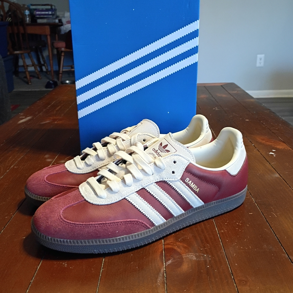 Adidas Samba Red and White Men's Shoes